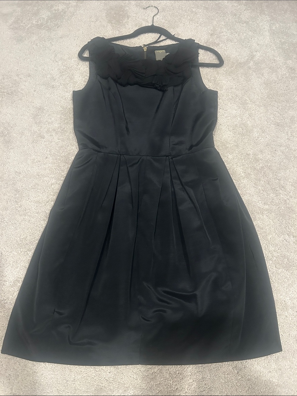Taylor fit and flare black Dress with accentted collar